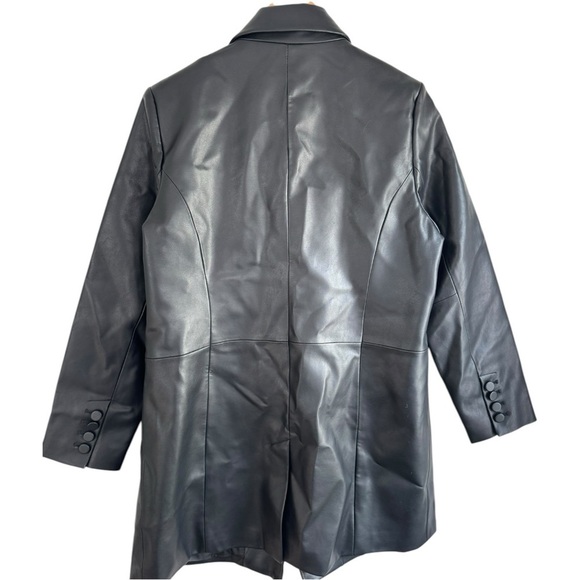 New! BCBGMax‎ Azria Vegan Leather Oversized Blazer Jacket - Picture 4 of 8